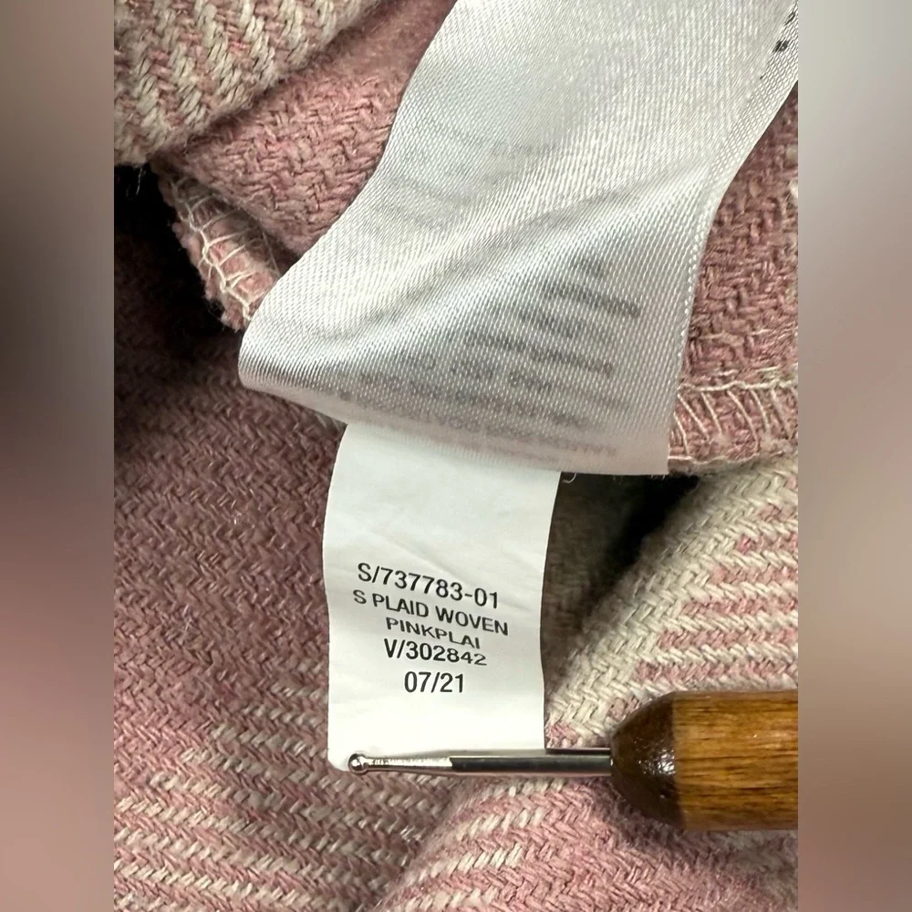 OLD NAVY Girls Plaid Fleece Shacket XS Cozy Pink Check Button‎ Up